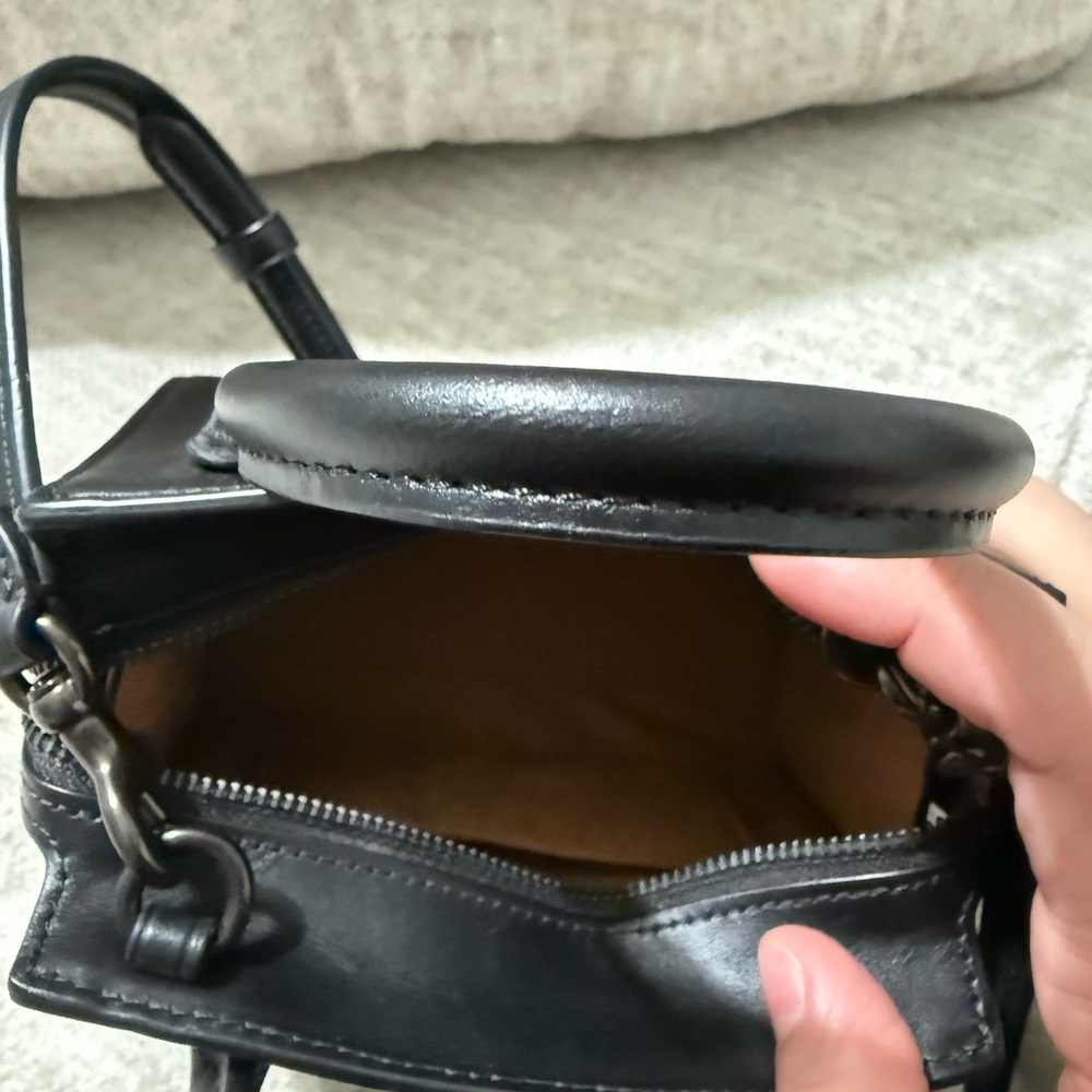 Black Leather Mini Handbag